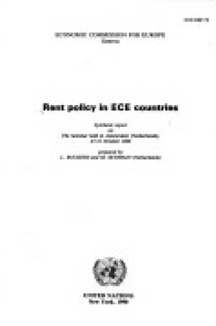 Cover of Rent Policy in E.C.E. Countries