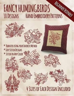 Book cover for Fancy Hummingbirds Hand Embroidery Patterns