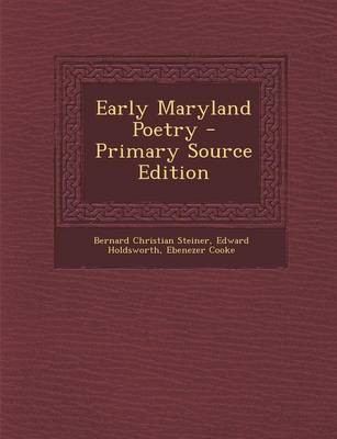 Book cover for Early Maryland Poetry