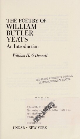 Book cover for The Poetry of William Butler Yeats