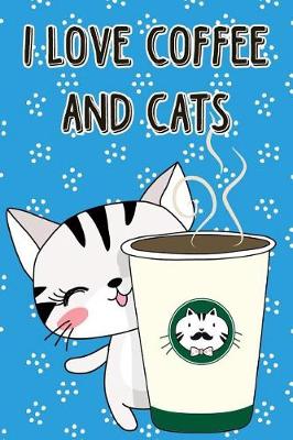 Cover of Journal Notebook Cat With Cup of Coffee - Blue