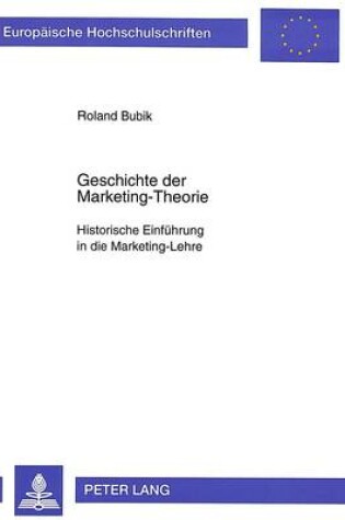 Cover of Geschichte Der Marketing-Theorie