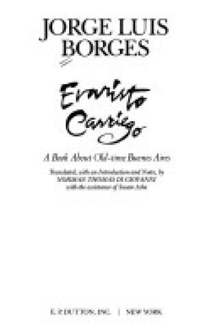 Cover of Borges Jorge Luis : Evaristo Carriego (Hbk)