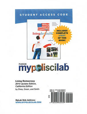 Book cover for MyLab Political Science with Pearson eText -- Standalone Access Card -- for Living Democracy, 2010 Update Edition, California Edition