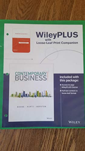 Book cover for Contemporary Business, 17th Edition Binder Ready Version Wileyplus Learning Space Card