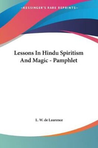 Cover of Lessons In Hindu Spiritism And Magic - Pamphlet