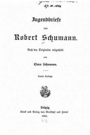 Cover of Jugendbriefe von Robert Schumann