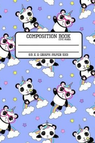 Cover of Composition Book Cute Panda Graph Paper 5x5