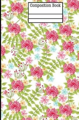 Cover of Pink Floral Composition Notebook - Wide Ruled