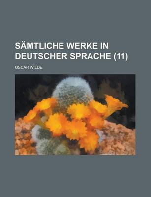 Book cover for Samtliche Werke in Deutscher Sprache (11)