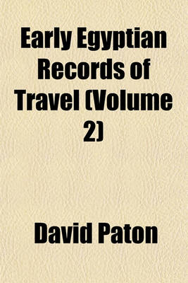 Book cover for Early Egyptian Records of Travel (Volume 2)