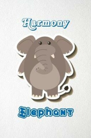 Cover of Harmony Elephant A5 Lined Notebook 110 Pages