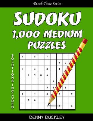 Book cover for Sudoku 1,000 Medium Puzzles. Solutions Included