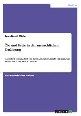 Book cover for OEle und Fette in der menschlichen Ernahrung
