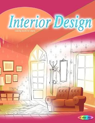 Book cover for Interior design coloring books for adults