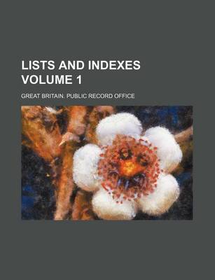 Book cover for Lists and Indexes Volume 1