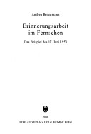 Book cover for Erinnerungsarbeit Im Fernsehen