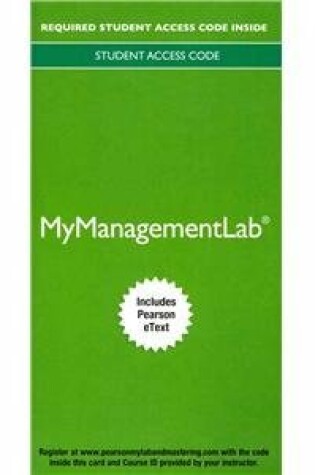 Cover of 2014 Mymanagementlab with Pearson Etext -- Access Card -- For Developing Management Skills