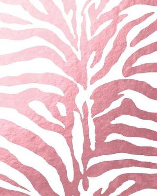 Book cover for Faux Rose Gold Foil Zebra Stripes Notebook