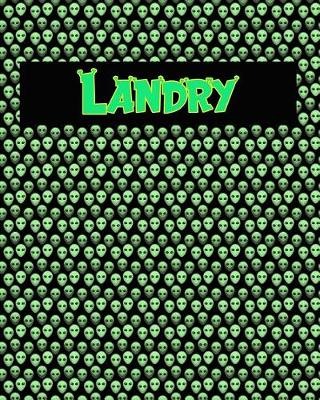 Book cover for 120 Page Handwriting Practice Book with Green Alien Cover Landry