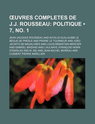 Cover of Uvres Completes de J.J. Rousseau