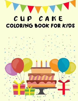 Book cover for cup cake coloring book for kids