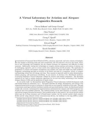 Book cover for A Virtual Laboratory for Aviation and Airspace Prognostics Research