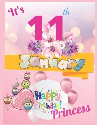 Book cover for It's 11th January Happy Birthday Princess Notebook Journal