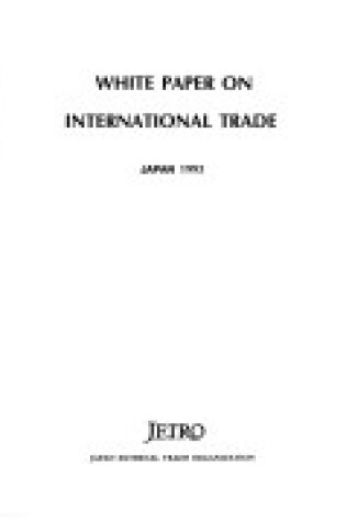 Cover of White Paper Intl Trade Japan 93