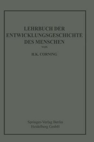 Cover of Lehrbuch der Entwicklungsgeschichte des Menschen