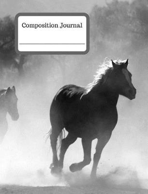 Book cover for Composition Journal - Black and White Horse