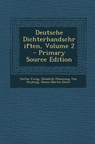 Cover of Deutsche Dichterhandschriften, Volume 2
