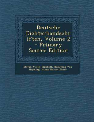 Book cover for Deutsche Dichterhandschriften, Volume 2