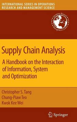 Book cover for Supply Chain Analysis: A Handbook on the Interaction of Information, System and Optimization