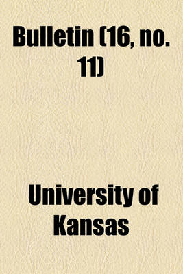 Book cover for Bulletin Volume 16, No. 11