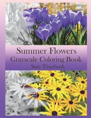 Book cover for Summer Flowers Grayscale Coloring Book