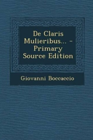 Cover of de Claris Mulieribus...