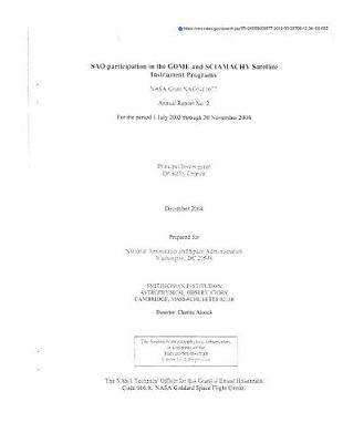 Book cover for Sao Participation in the Gome and Sciamachy Satellite Instrument Programs