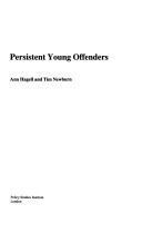 Book cover for Persistent Young Offenders