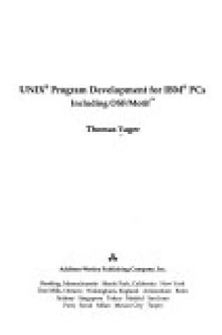 Cover of Unix Programme Design and Development for I.B.M. Personal Computers