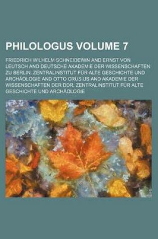 Cover of Philologus Volume 7