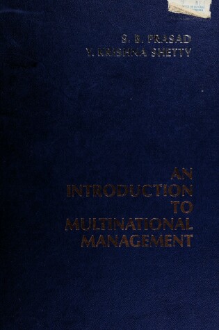 Cover of Introduction to Multinational Management