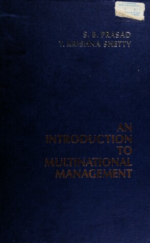 Book cover for Introduction to Multinational Management