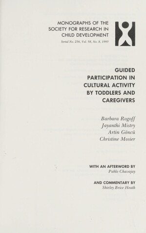 Book cover for Guided Participation in Cultural Activity by Toddlers and Caregivers