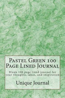 Book cover for Pastel Green 100 Page Lined Journal