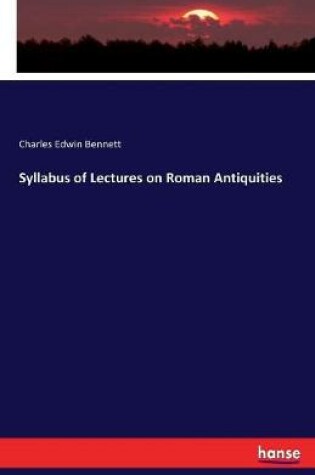 Cover of Syllabus of Lectures on Roman Antiquities