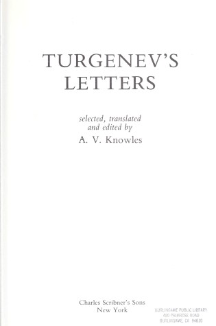 Cover of Turgenev's Letters