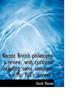 Book cover for Recent British Philosophy