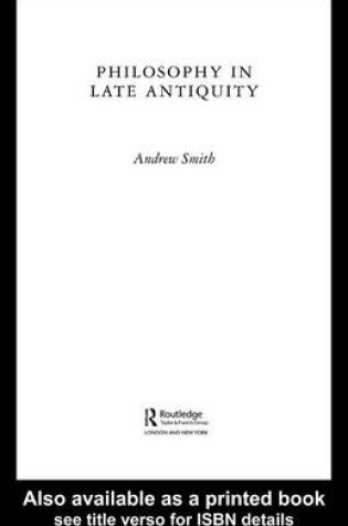 Cover of Philosophy in Late Antiquity