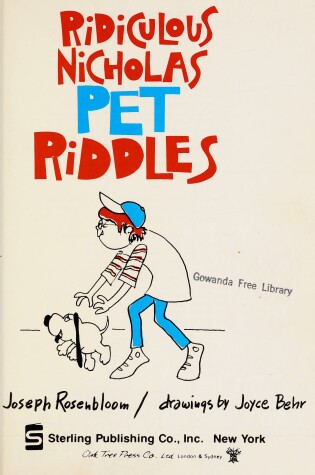 Cover of Ridiculous Nicholas Pet Riddles